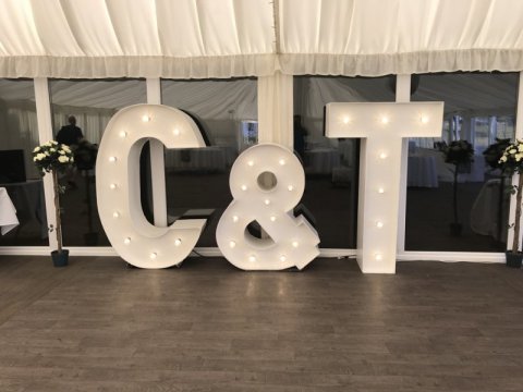 5ft White Initials - Light Up Love