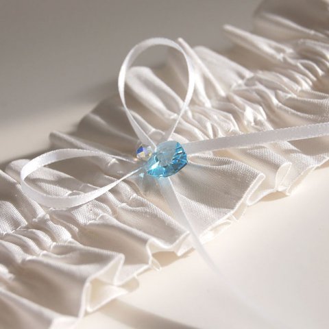 Garter Swarovksi Crystal Heart - White Designs