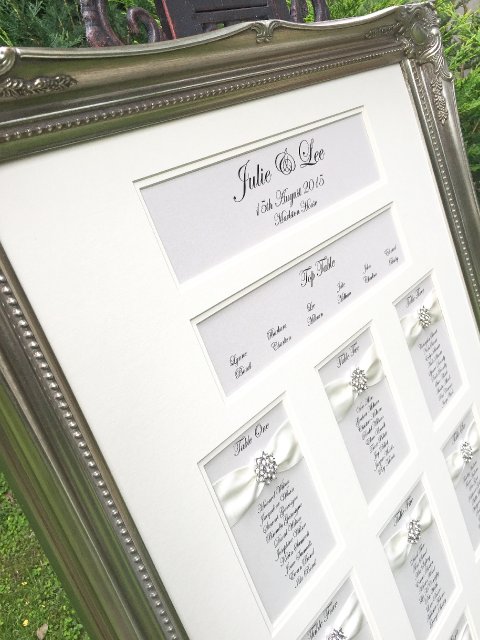 Luxury Multi apeture Ornate famed table plan - Elegant Wedding Stationery and Luxury Table Plans