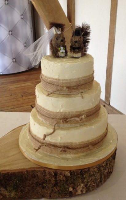 Three tier buttercreamed cake with edible - Cakes Unlimited of Yorkshire
