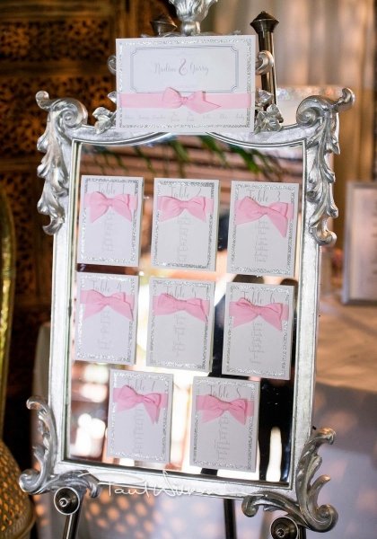 Bitter Silver & Pink Table Plan - The House of Airey Wedding Stationery