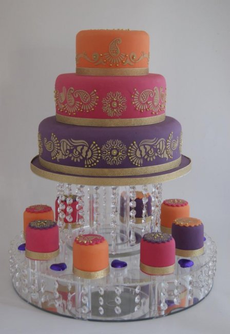 Mehndi Wedding Cake with mini cakes - Wedding Cakes by Lisa Broughton