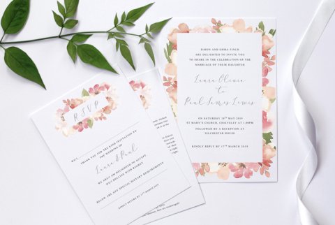 Bouquet Wedding Stationery - With love wedding stationery