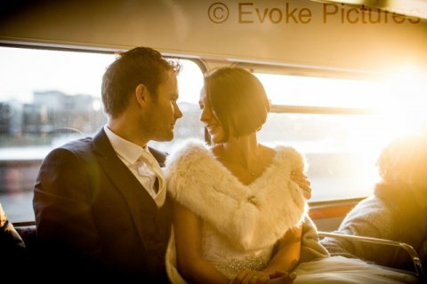 Bride and Groom welcome on board - Timebus