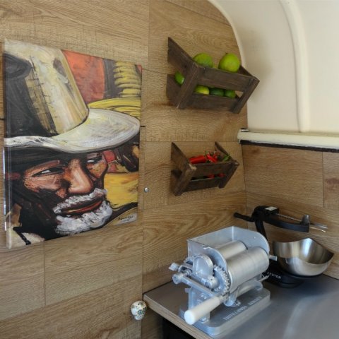 Inside the taco truck - the little taquero