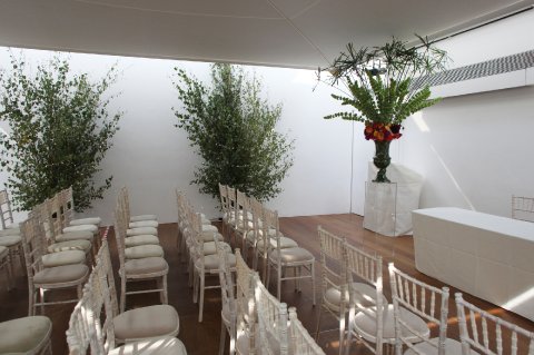 A wedding ceremony in the Linbury Room - Dulwich Picture Gallery