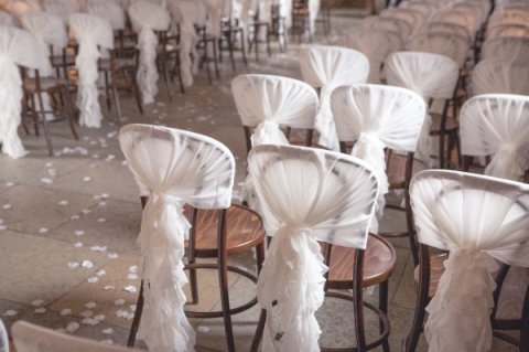 Ruffle chair cover, Healey Barn - THE ARTISAN WEDDING HOUSE