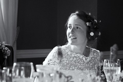 The bride listening to the speeches - Narshada Photography