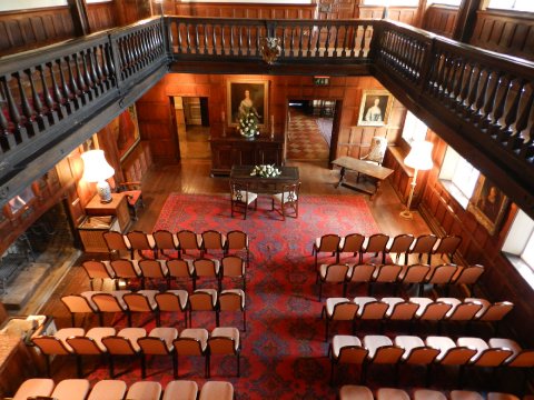 The Great Hall set up for a civil ceremony - Hampden House