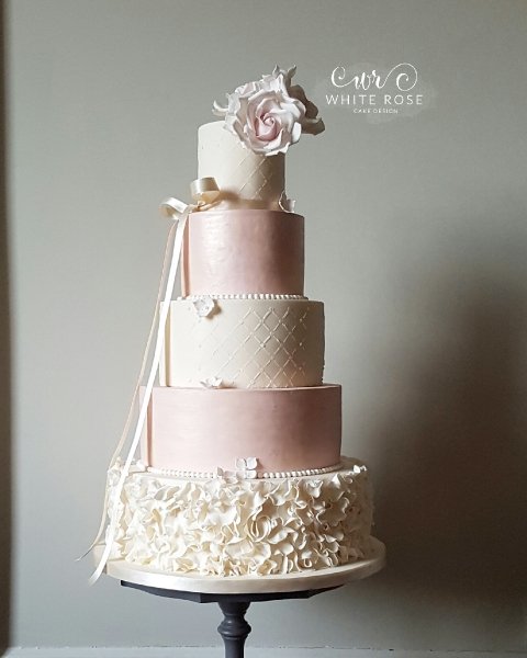 Wedding Cakes - White Rose Cake Design-Image 39184