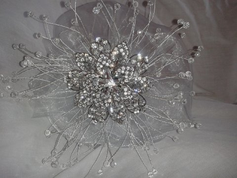 Swarovski Crystals Surrounding A Large Diamante Flower Centre - 4ever Bridal Bouquets
