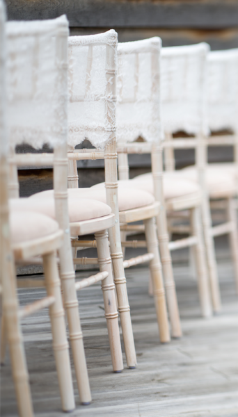 Lace Hood Chiavari Chair covers - Get Knotted