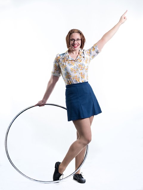 Kat Collett with hoop - Kat Collett: Scintillating Circus Entertainment