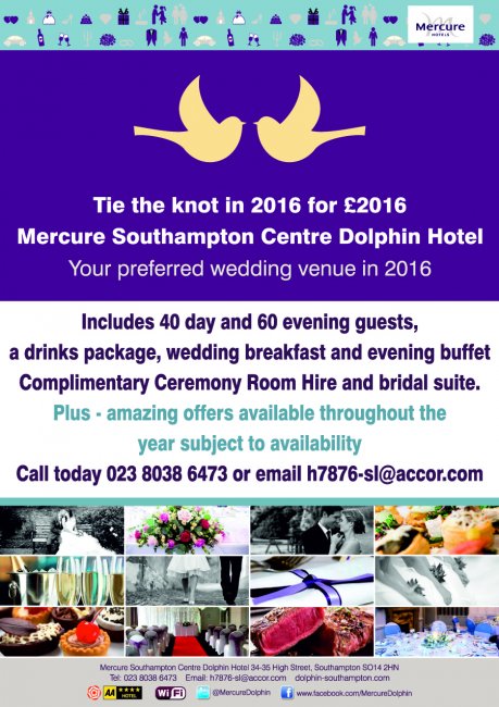 2016 Wedding Offer - Mercure Southampton Centre Dolphin Hotel 