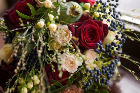 de courceys wedding bouquet cardiff roses berries and grasses - Blush floral art
