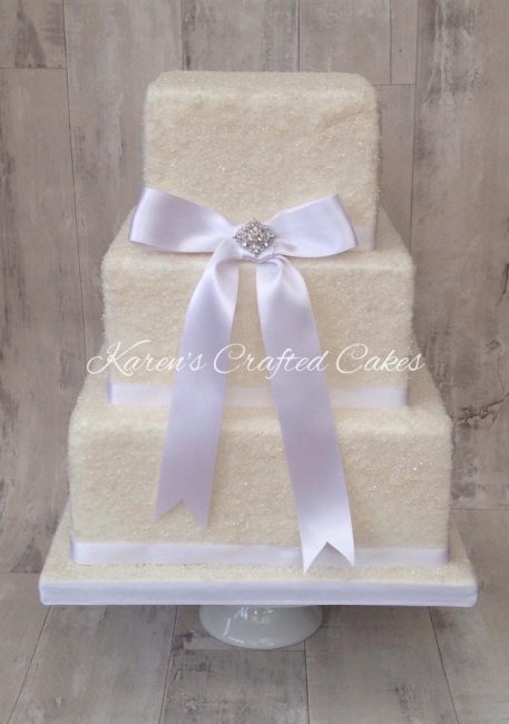 Sparkly wedding cake - Karen's Crafted Cakes