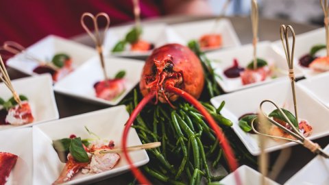 Lobster with Beetroot Coulis - Cuisine Studio Catering