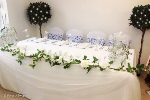 Wedding Venue Decoration - Purple Swan-Image 39428