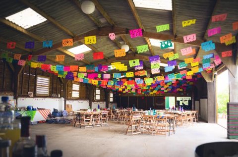 Barn with trestle tables - Furtho Manor Farm