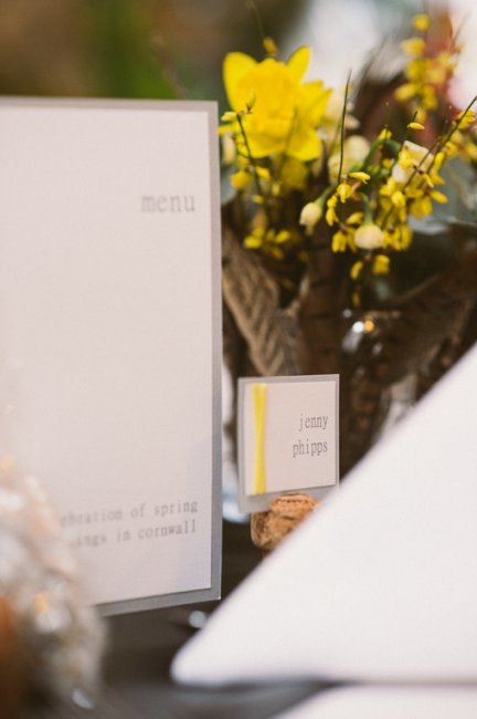 Spring Time Menu and Champagne Cork Place Setting - English Rose Stationery