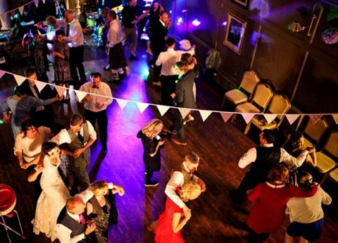 Ceilidh Knights demonstrating the moves at Ellingham Hall, Northumberland - Ceilidh Knights band and DJ