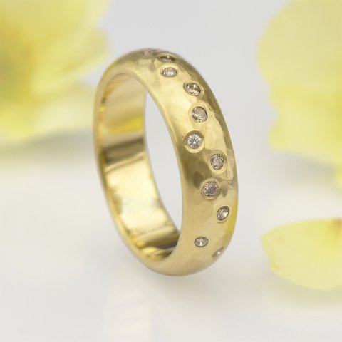 Champagne Diamond Wedding Band - Lilia Nash Jewellery