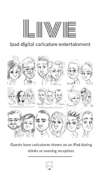 black and white caricatures of your guests - picky pencil