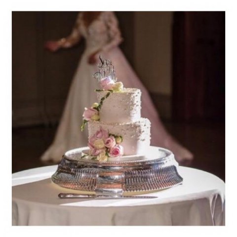 2 Tier Blush Pink Wedding Cake - All Shapes & Slices Cake Co