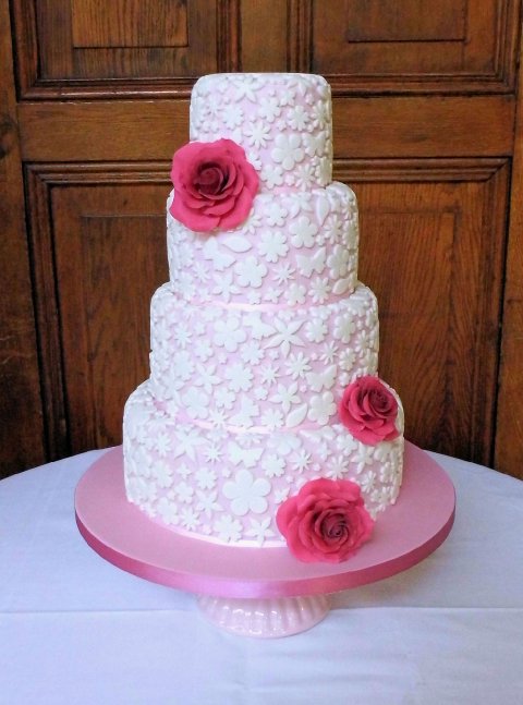 Stylish and elegant "Vintage Embroidery" wedding cake - The Incredible Cake Company