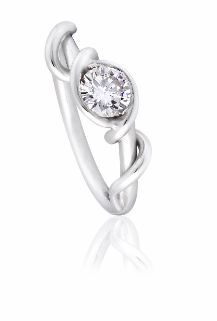 Handmade 18ct white gold and diamond engagement ring - Claire Troughton Fine Jewellery Design 