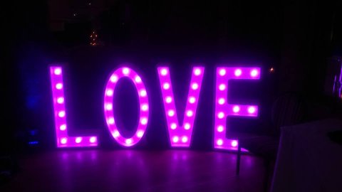 LED LOVE sign - Make Believe Events
