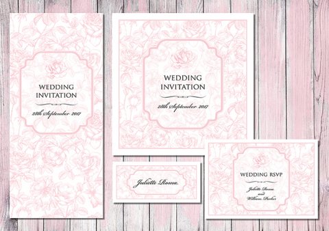English Rose wedding stationery - Paperchain Wedding Stationery