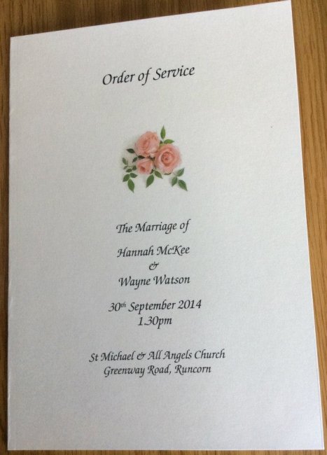 Vintage Style Printed Order of Service - CAS Wedding Stationery