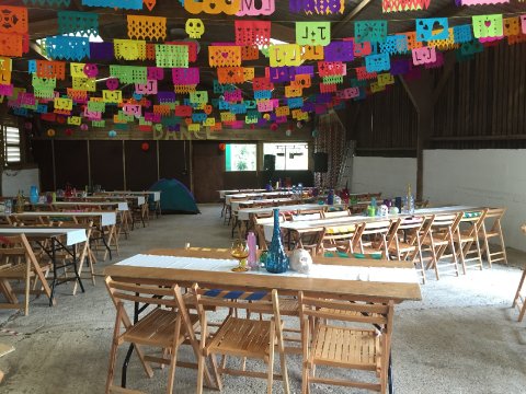 Barn with trestle tables - Furtho Manor Farm