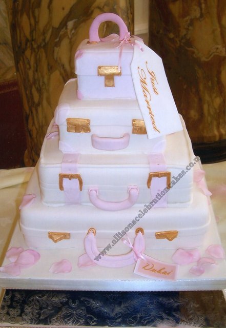 No. 326 A four tier cake in the shape of Suitcases - Allison's Celebration Cakes