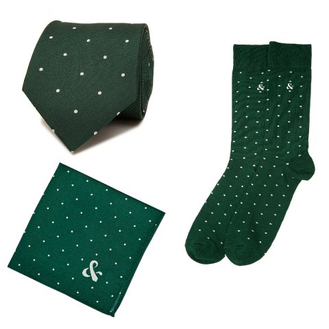 green with white spots - Tied Together Ltd