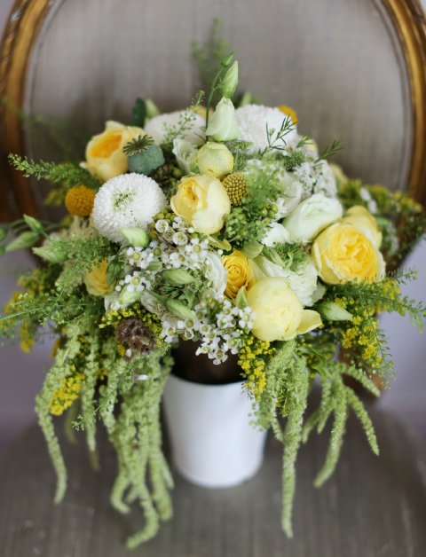 yellow rose wedding bouquet welsh college cardiff - Blush floral art