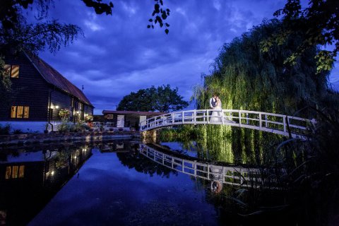 Our beautiful bridge at night - High House Weddings
