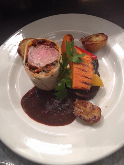 Fillet of Lamb Caponata in Filo Pastry - Benson's Catering Limited