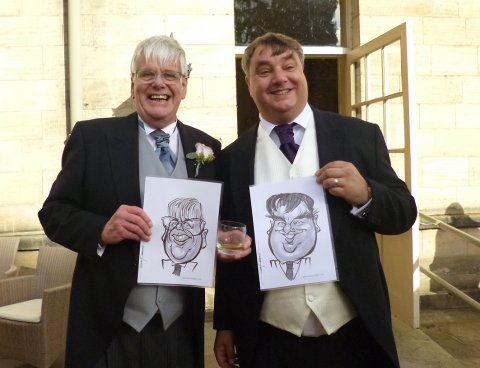 Another happy couple - Mad-Badger Caricatures