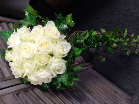 Roses with ivy - Isobel the florist