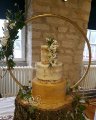 Semi-Naked Wedding Cake with Edible Gold Leaf and Greenery Foliage by White Rose Cake Design.com in huddersfield west yorkshire (2).jpg