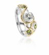 Silver ring, gold tendrils, peridot, Herkimer diamond, spiritual, Claire Troughton.jpg