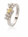 Bespoke wedding ring 18ct white gold, recycled yellow gold bee and heirloom diamonds by Claire Troughton.jpg