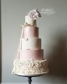 Five Tier Pink and Ivory Ruffles Wedding Cake with Blush Roses by White Rose Cake Design .com west yorkshire cake maker.jpg